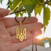 Кулон "Герб України. Тризуб 33*18 мм". Колір золото на чорному шнуру